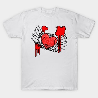 Winged Heart (Red and Black Version) T-Shirt